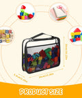 Clear See Through Toy Storage Bags 8 Pack With Zippers Portable Handle containing colorful building blocks