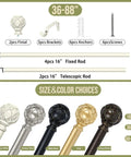 Farmhouse Curtain Rods For Windows 36 To 88 Inches Heavy Duty Adjustable Drape Rod With Vintage Coastal Texture Finials