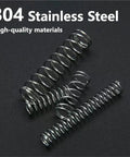 Mini 304 Stainless Steel Compression Springs Kit 0.3-0.4mm, 600 Pieces, Assortment For Repairs, Mechanical Equipment, Industrial Machinery