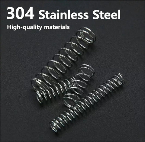 Mini 304 Stainless Steel Compression Springs Kit 0.3-0.4mm, 600 Pieces, Assortment For Repairs, Mechanical Equipment, Industrial Machinery