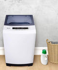 Compact 3.0 Cu Ft Top Load Washer In White Featuring Quick Wash Cycles Three Water Levels And Wrinkle Free Care crafted for easy use in small spaces.