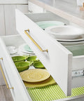 Gold Cabinet Pulls 7.5 Inch 10 Pack Zinc Alloy Handles For Kitchen Cabinets and Dresser Drawers installed on white drawer
