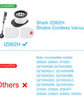 Six Pack Replacement Filter Kit For IZ862H Stratos Cordless Vacuum And IZ Series Models with compatible and incompatible models listed.