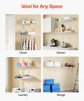 Heavy Duty Carbon Steel Wall Mounted Wire Shelf Kit Set Of 2 Built Tough Floating Rack ideal for closet, kitchen, laundry, and garage.