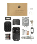 Keyless Entry Door Lock With Digital Touchscreen Keypad And Bluetooth Auto Unlock For Home Security Black Suede 2 Deadbolt Smart Lock parts kit
