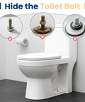 Installed on toilet, Gold Elephant Ceramic Toilet Bolt Covers, 2 Pack, Decorative Screw Caps For Most Toilet Bolts with design