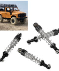 Adjustable Oil Shock Absorbers For 1/18 1/16 RC Crawlers, 4 Piece Metal Black Shocks Upgrade Kit with model car backdrop