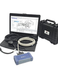 All In One Diagnostic Kit With Diagmaster Software And Parts Manual For Diesel Gearheads Engine And ECU Scanner Includes 4 Pin Cable Laptop CF54 Setup Tools And Software showing laptop, cables, and tools.