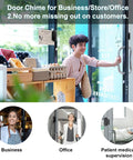 Wireless Door Chime Alarm When Door Opens For Kids Safety At Home Or Business, No Hassle Install Toddler Exit Alert, elderly care on glass door