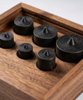 Heavy Duty Industrial Shaft End Cap Protectors 6 Piece Set Prevents Loosening And Damage For Precision Machine Spindle Arbor Guard Metal Arbor Protector Hardware For Equipment Upgrade displayed on wood tray.