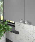 Copperfield Collection 1 3/16 Inch Chrome Mushroom Cabinet And Drawer Knob For Kitchen Bathroom And Furniture installed on cabinet