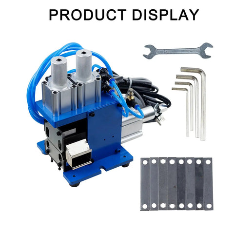 Heavy Duty Pneumatic Wire Stripping Machine For Automatic Cable Peeling And Cutting with tools and parts displayed.