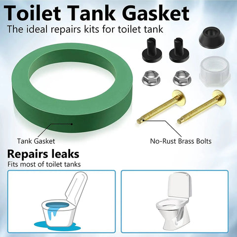 3 Inch Toilet Flange Tank To Bowl Coupling Kit includes gaskets, no-rust brass bolts, washers for Champion 4 models.