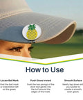 Pineapple Shaped Golf Ball Marker For Alignment And Game Changer Putting Green Precision Metal Ball Marker on a hat brim.