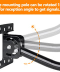 Adjustable 32.8 Inch Universal TV Antenna Mount Mast Pole with 180-degree rotation for outdoor or attic use