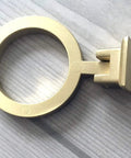Brushed Gold Brass Round Ring Drawer Pull Cabinet Handle For Dresser Vanity And Kitchen Cabinets, 2.5 Inch Length