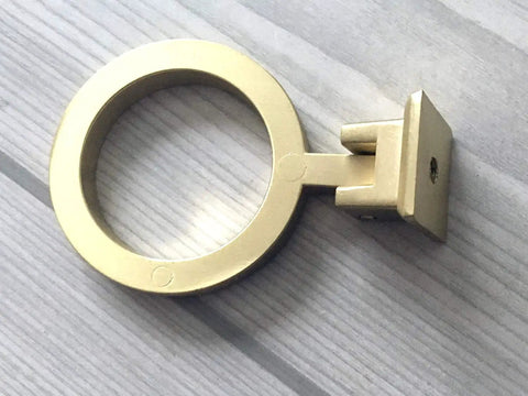 Brushed Gold Brass Round Ring Drawer Pull Cabinet Handle For Dresser Vanity And Kitchen Cabinets, 2.5 Inch Length