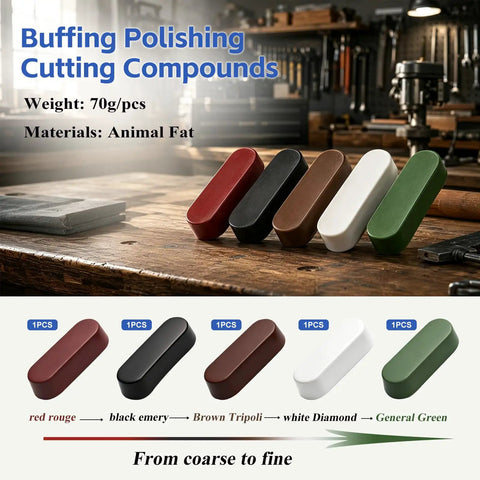 Get That Fresh Look With 16 Piece Aluminum Polishing Kit For Drills And Buffing Wheels Perfect For Car Care Chrome Rims And Shiny Metal Surfaces with animal fat polishing compounds.