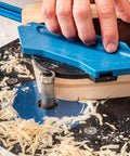 Slick Compression Flush Trim Router Bit With Top And Bottom Bearings To Nail Every Seam On Plywood Melamine And Laminate, 3/4 inch diameter.