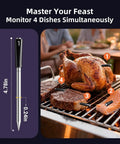 Smart Wireless Meat Thermometer With Four Probes And IP67 Waterproof Design, Dual Sensors Per Probe For Accurate Readings, WiFi Unlimited Range With Real Time Monitoring, Bluetooth Up To 300 Ft For Cookin, BBQ, Grillin, Oven, Smoker. 4.78in probe