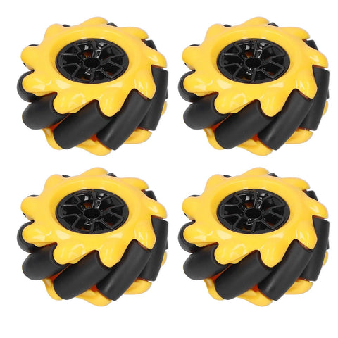 Quad 60mm yellow and black mecanum wheels for omni-directional robot cars