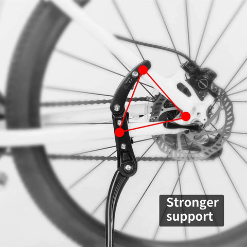 Rugged Mountain Bike Kickstand For 24 To 28 Inch Bikes, Adjustable Height 7 To 13 Inches, Quick Install Side Stand on bike wheel