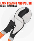 Close-up of 10 Inch Heavy Duty Wire Cutter Handles 4/0 Aluminum And 2/0 Copper Like A Champ Ergonomic One Hand Cable Pliers with black coating.