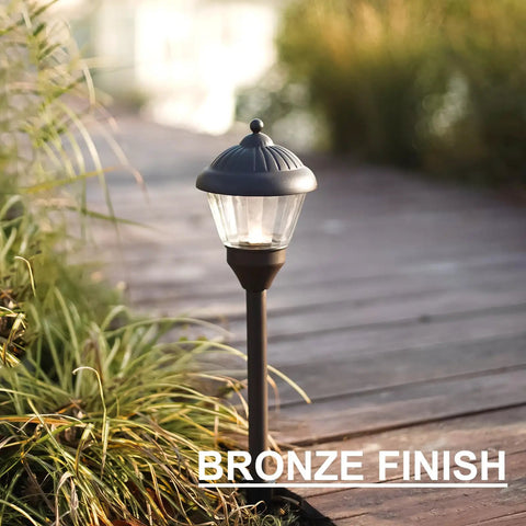 Pathway Lights 8 Pack Outdoor Low Voltage Landscape Kit With 1.5W LEDs 100 Lumen Warm White 3000K Bronze Metal Finish