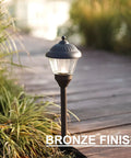 Bronze finished Six Pack 1.5W LED Outdoor Pathway Lights Low Voltage Kit With 100 Lumen Warm White 3000K by walkway