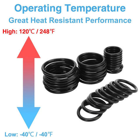 Nitrile O Ring Kit 1200 Pcs 24 Size Assortment For Plumbing Gas Automotive And Faucet Repair Oil And Heat Resistant NBR O Rings