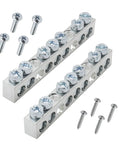 7 Terminal Grounding Bar Kit For QO Load Centers, Compatible With Schneider Electric, 2 Pack, Stainless Screws Included