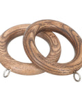 Wooden Curtain Rod Rings 2 Piece Set Durable Multipurpose Curtain Hanging Rings for Roman Poles With Smooth Glide Hooks