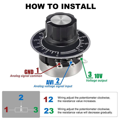 Installed 2 Piece 1M Ohm Rotary Potentiometer Pair For Inverter Speed Control Single Turn Carbon Film Potentiometer With 6mm Shaft