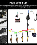 Diagram of Universal UTV Turn Signal Kit With Horn, Hazard Lights, And Lever Column Switch, Plug And Play Prewired ATV Blinker.