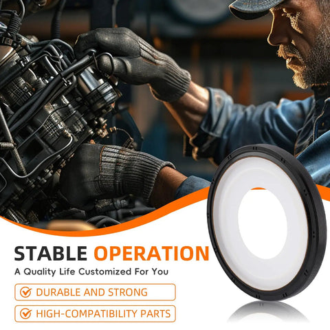 Rear Main Seal Set With O Ring Gasket Crankshaft Seal For Chevrolet GMC Hummer Pontiac LS LSX LS1 LQ4 LQ9 LS2 LS3 LS7 4.8L 5.3L 5.7L 6.0L Oil Leak Prevention Replacement BS40640 displayed with mechanic and engine