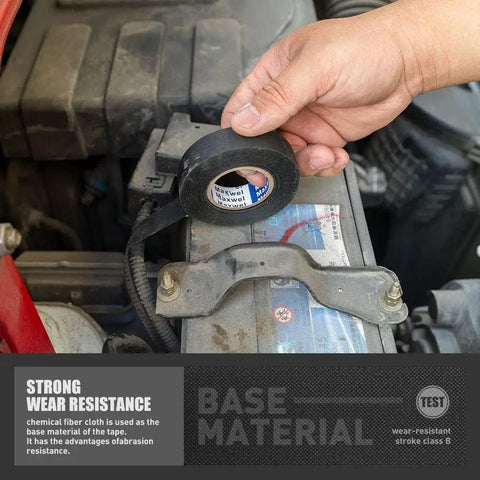 Automotive Wire Harness Cloth Tape Three Quarter Inch Wide 82 Feet Long Pack Of 2 Heavy Duty Tape being used in engine bay