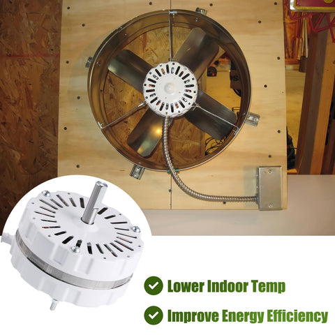 Attic Fan Motor Replacement Kit For 2000 Series Attic Vent Fans, Includes Replacement Motor, White Power Unit, Support Brackets