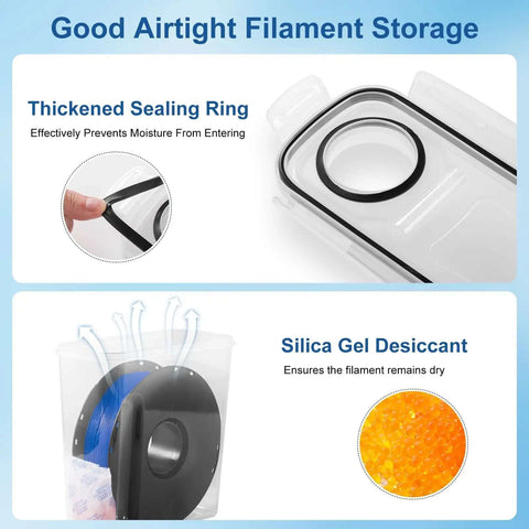 Pro Grade Airtight Filament Dry Box Set 6 Pack 4.0L Storage Bins With Desiccant Bags And Labels Transparent Dustproof Organizer
