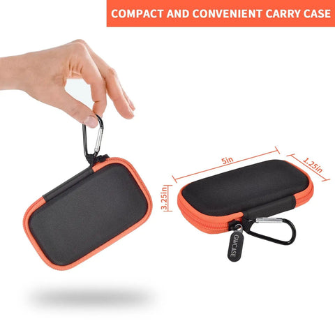 Hard Case For SanDisk Extreme Portable SSD Built Tough Rugged Foam Padding And Mesh Pocket For USB Cables And SD Cards Custom Fit External Drive Protector In Bright Orange Zipper held in hand