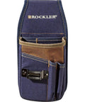 Front view of Heavy Duty Carpenter Tool Pouch With Belt Clip For Easy Access To Tape Measure Pencils Square And More