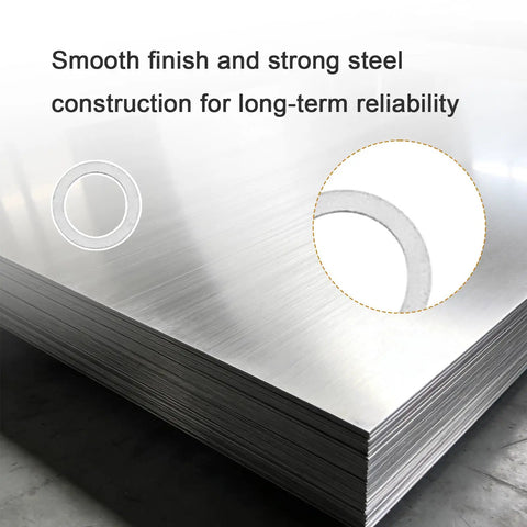 Stack of precision steel sheets with focus on smooth surface, referring to 48 Piece M5x7mm Shim Washer Set Precision Steel Spacers.