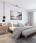 4-Light LED Track Lighting Kit With Flexible Rotatable Heads, matte nickel finish, installed in a modern bedroom ceiling