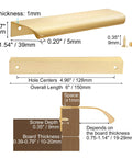 Diagram of Gold Edge Finger Pulls For Cabinets 6 Inch Set Of 10 Aluminium Concealed Tab Drawer Handles showing dimensions and installation details.