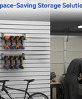 Slatwall Power Tool Organizer 1 Pack With Four Drill Holders Heavy Duty Cordless Tool Rack Mount Holds Up To 40 Lbs in garage
