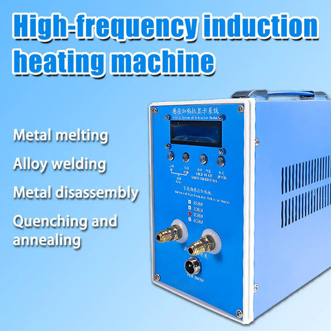 3KW Induction Heating Furnace For Metalworking, Pro Grade, blue front panel with controls and connectors visible