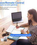 Premium Heavy Duty Smart Door Lock With App Control And Fingerprint Entry For Main Entrances being used with voice control setup.