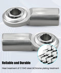 Stainless Steel Rod End Bearing Heim Joint 1/2 x 1/2-20 RH Female Thread Heavy Duty Workhorse Grade With High Load Capacity Ultra Precision Low Noise One Way Lubrication Valve For Quick Oil Injection Locking Ball and Copper Ring, C1045 steel chrome plated