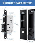 Privacy Pocket Door Lock Hardware For Wood Doors, Invisible Sliding Door Lock With Keys, Recessed Handle Latch dimensions