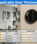 Round Low Profile Door Knob With Hidden Recessed Cup Lock, Built To Last 304 Stainless Steel Flush Door Handle detail image.