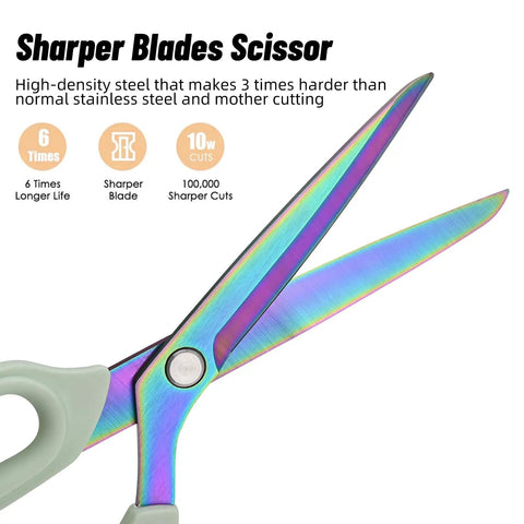 Heavy Duty Fabric Scissors With Titanium Coated Stainless Steel Blades For Leather Sewing And Tailoring 9.8 Inch Multi Purpose Shears That Cut Over 20 Layers Of Fabric For crafts